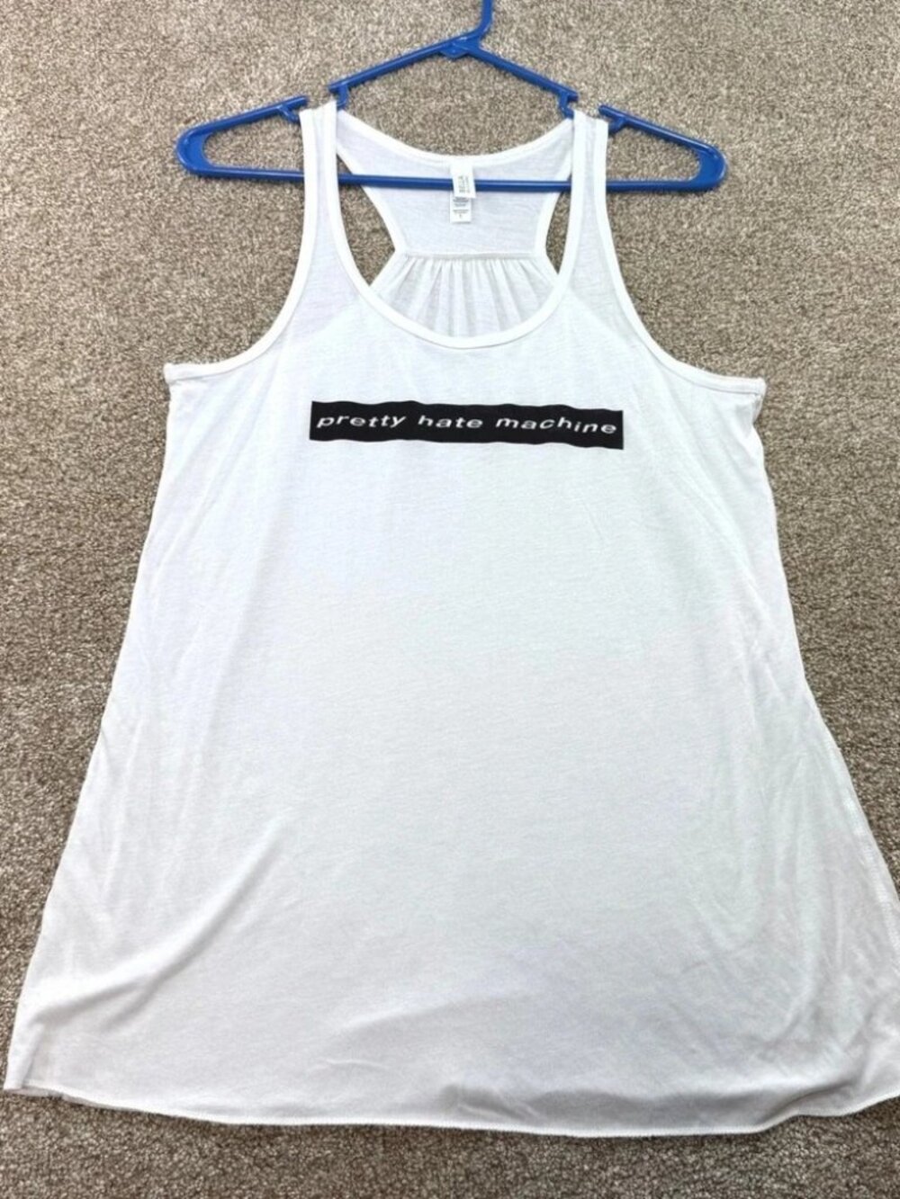 Pretty Hate Machine White Racerback Tank Top Womens L Rock Band Merch Flowy
